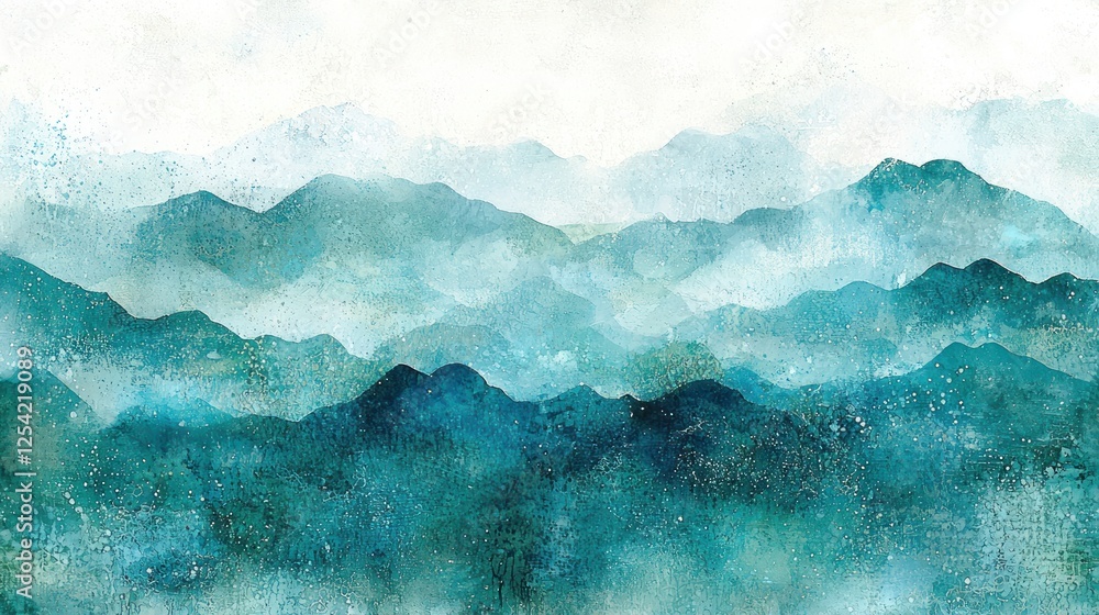 Misty Mountain Range Landscape Misty Mountain Range Landscape