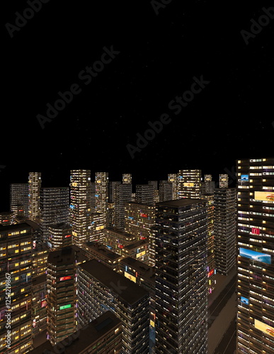 Wallpaper Mural 未来都市の風景　3DCGレンダリング Torontodigital.ca