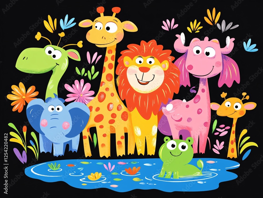 Naklejka premium set of funny animals