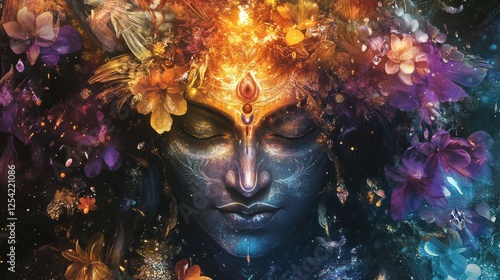 Maha Shivratri festival celebration hindu lord god shiva in Magical lights background