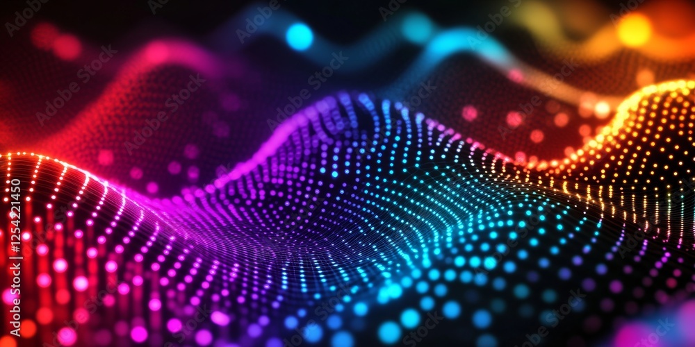 Abstract colorful data wave; digital background