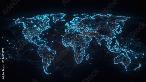 Wallpaper Mural Global Network Map Illustration Torontodigital.ca