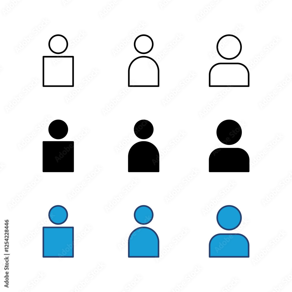 User Icon set. person sign. people icon. User Icon set. person sign. people icon.