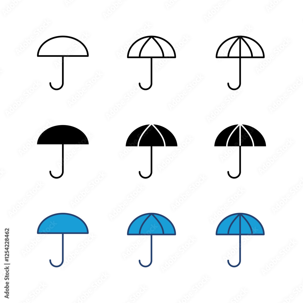 Umbrella icon set. umbrella sign icon Umbrella icon set. umbrella sign icon