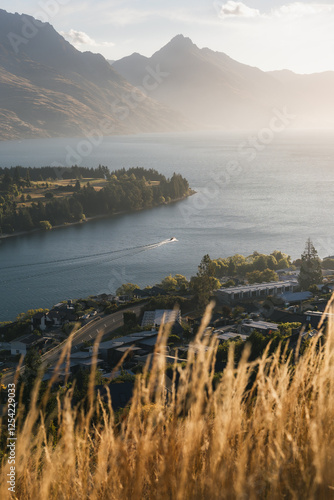 A calm lake in the mountains around Queenstown.