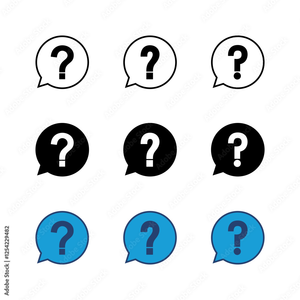 Question icon set. question mark icon vector. Question icon set. question mark icon vector.
