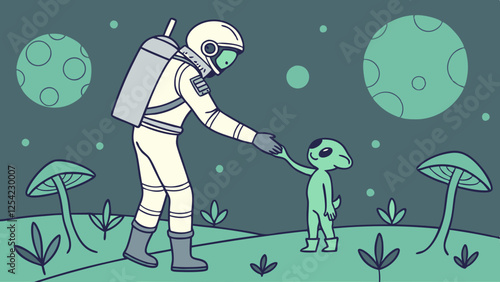 Astronaut and Alien Make First Contact in Space