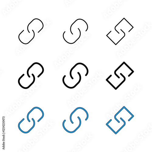 Link icon set. Hyperlink chain symbol.