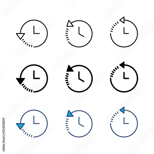History icon set. recent event history