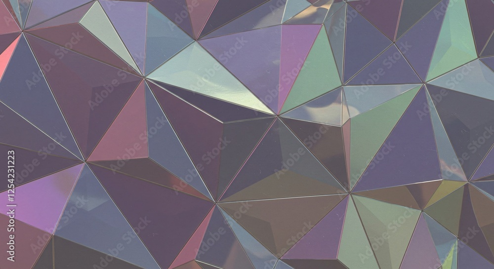 Obraz premium Polygonal patterns with iridescent gradients and subtle textures