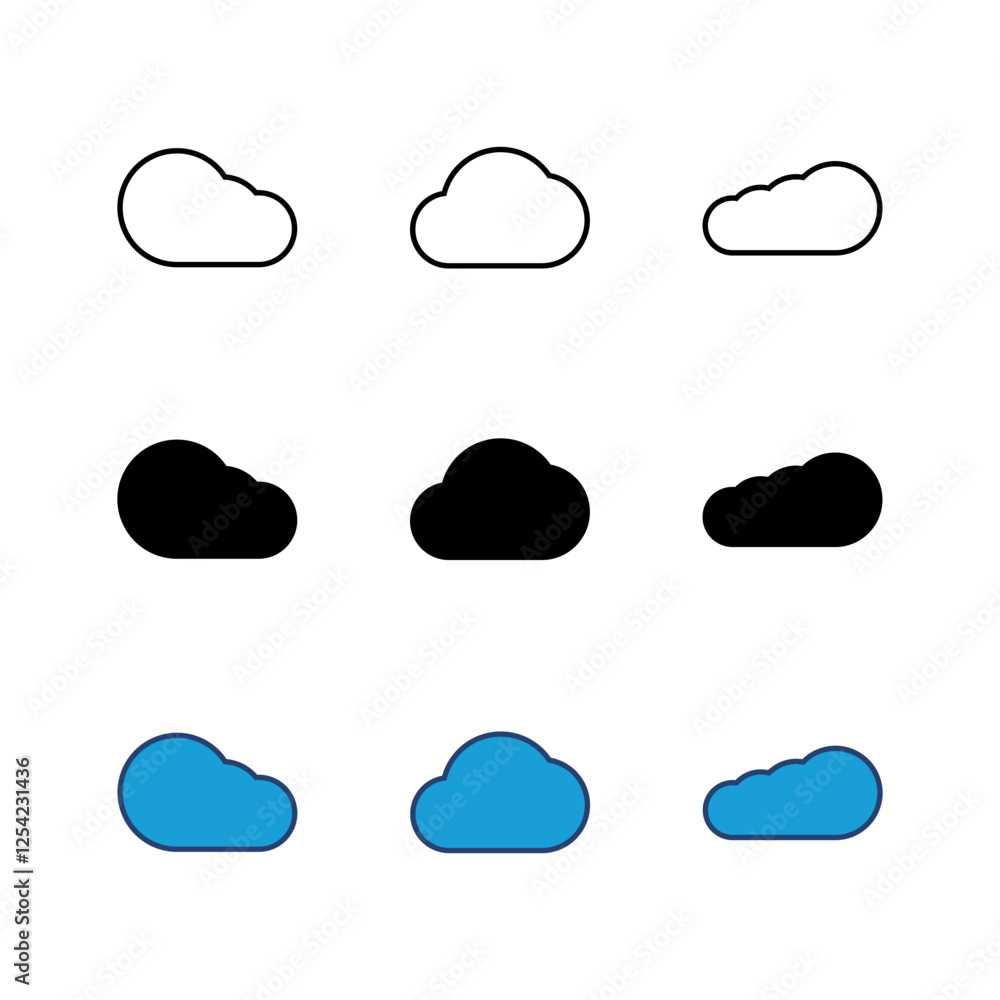 Cloud icon set. cloud vector icon Cloud icon set. cloud vector icon