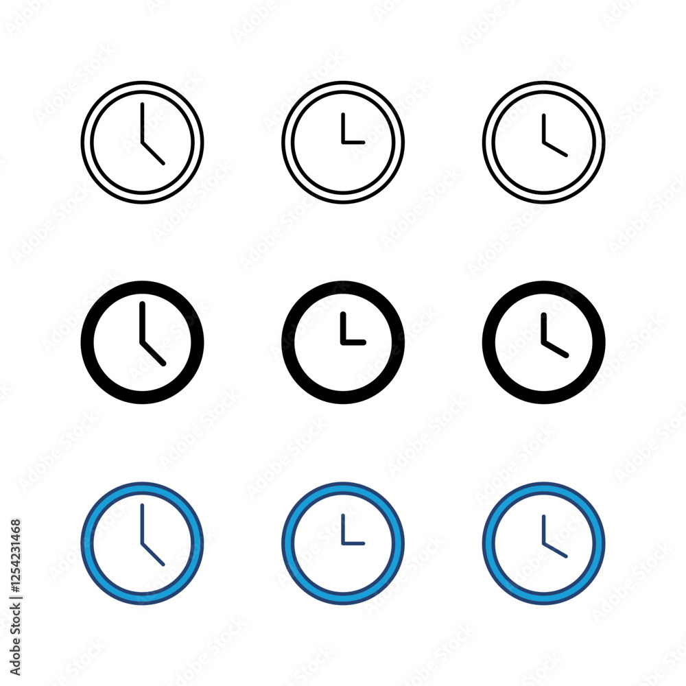 Clock icon set. Time icon vector. watch icon symbol Clock icon set. Time icon vector. watch icon symbol