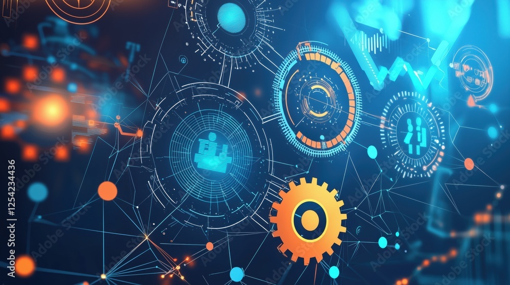 Fototapeta premium Abstract background in concept of artificial intelligence
