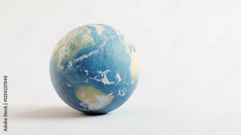 Fototapeta premium Earth globe spinning studio white background