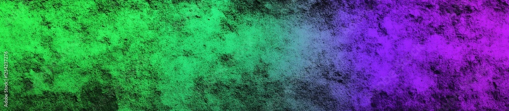 Bright green purple magenta pattern. Painted rough surface old concrete wall. Close-up. Colorful abstract background with space for design. Web banner. Wide. Panoramic. Bright green purple magenta pattern. Painted rough surface old concrete wall. Close-up. Colorful abstract background with space for design. Web banner. Wide. Panoramic.