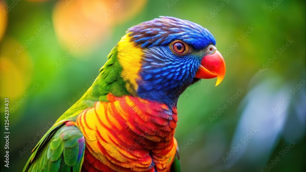 Vibrant plumage on a colorful parrot's body , exotic parrot, tropical parrots Vibrant plumage on a colorful parrot's body , exotic parrot, tropical parrots