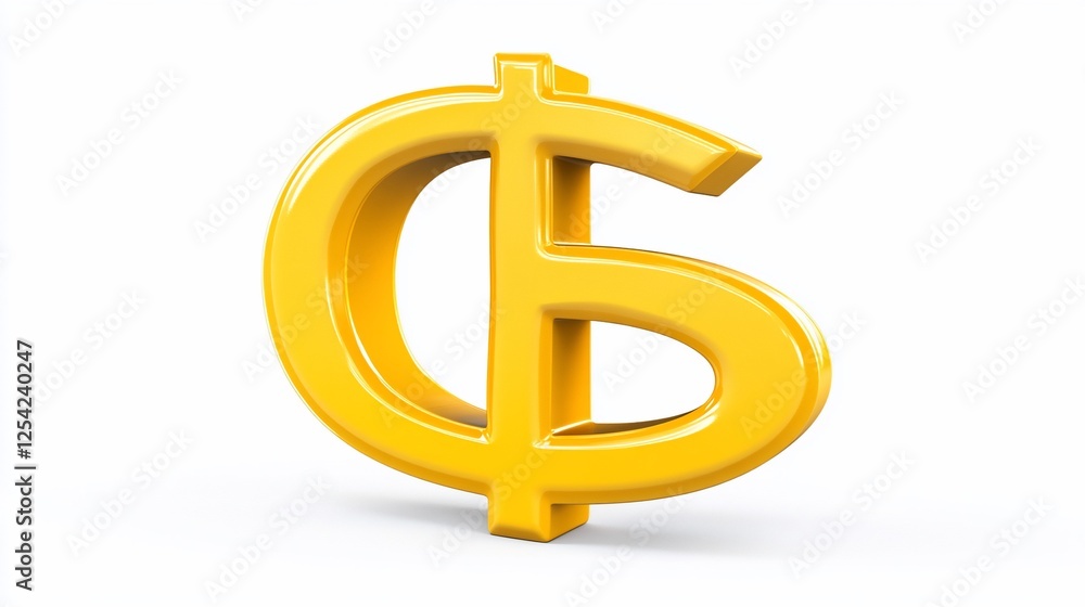 Gold cent symbol 3D render, white background, finance Gold cent symbol 3D render, white background, finance