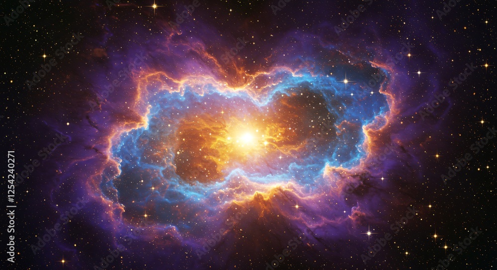 Cosmic nebula-inspired textures with vibrant colors and glowing stars Cosmic nebula-inspired textures with vibrant colors and glowing stars