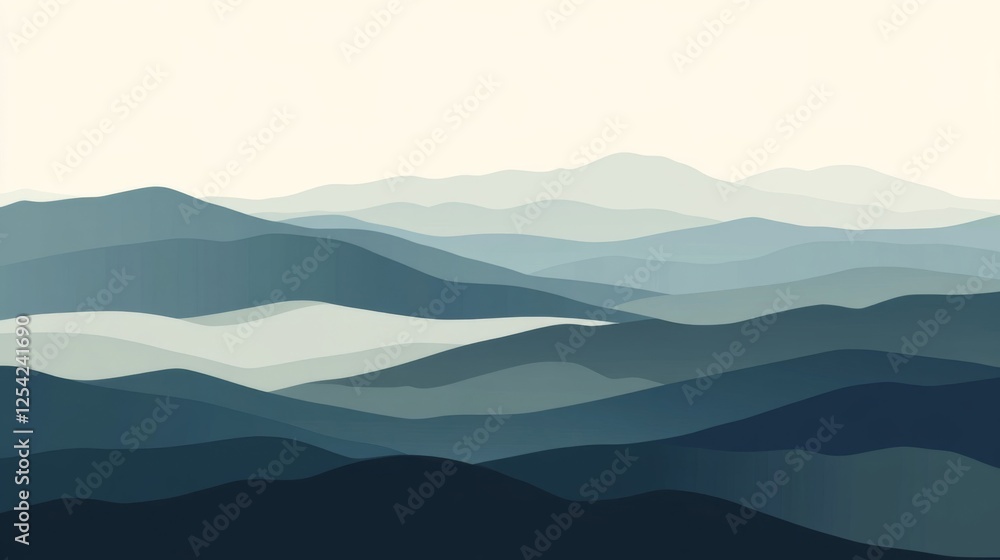 Abstract Mountain Landscape With Pastel Hues Abstract Mountain Landscape With Pastel Hues