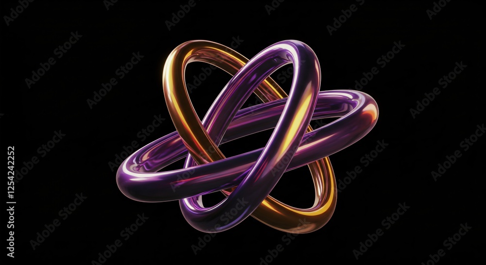 Floating 3D rings with glossy surfaces and dynamic lighting Floating 3D rings with glossy surfaces and dynamic lighting