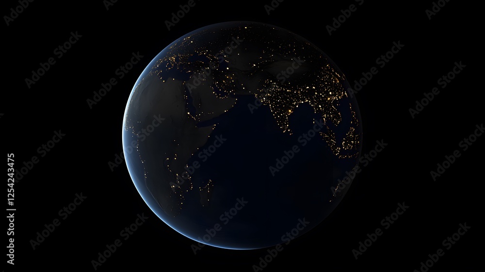 Fototapeta premium Night Earth Globe Asia Lights Cityscape Stunning View