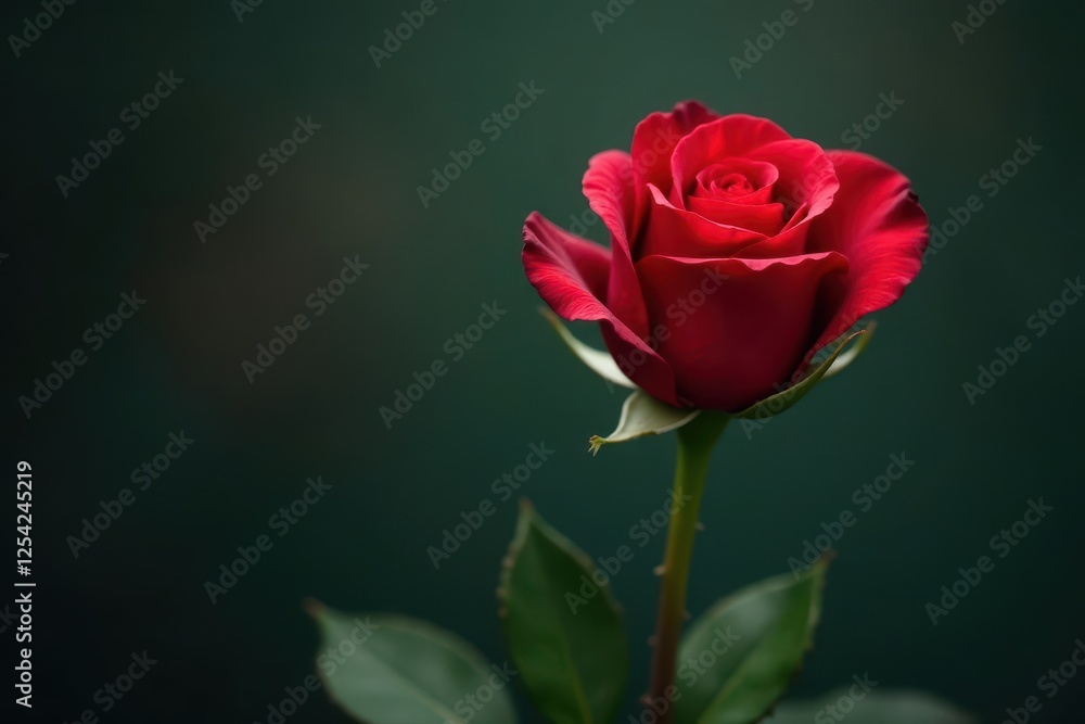 Single red rose, heart-shaped, pierced by cupid's arrow , holiday, passion, card Single red rose, heart-shaped, pierced by cupid's arrow , holiday, passion, card