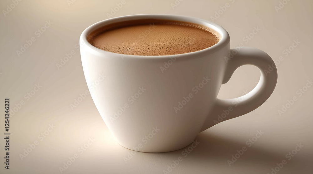 Elegant White Coffee Cup with Freshly Brewed Coffee Elegant White Coffee Cup with Freshly Brewed Coffee