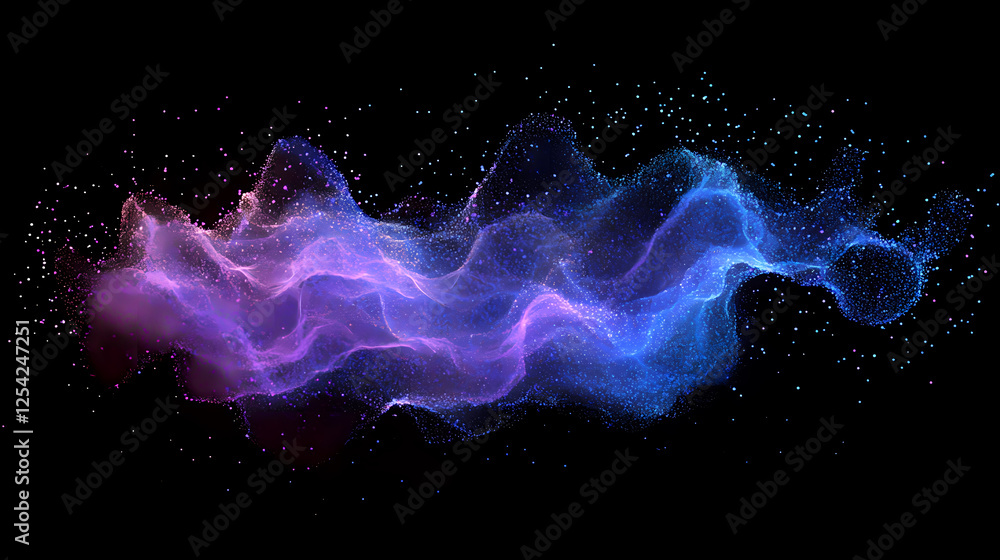 Obraz premium Mystical Abstract Shape with Flowing Particles