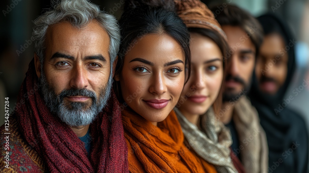 Diverse group of multicultural individuals, warm and inclusive atmosphere Diverse group of multicultural individuals, warm and inclusive atmosphere