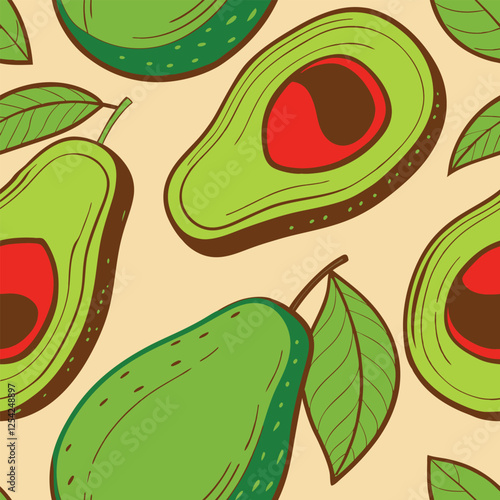 seamless pattern with avocado