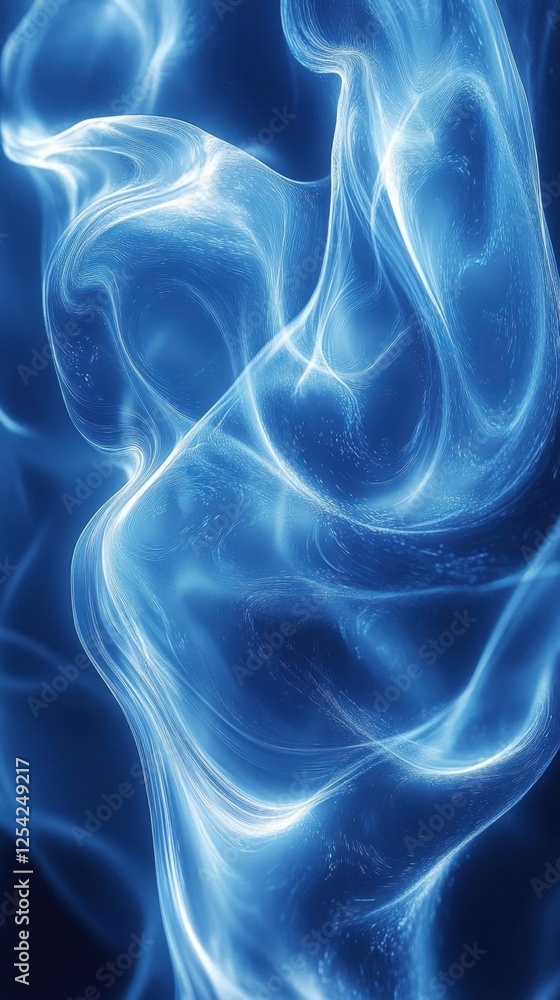 Naklejka premium Abstract Blue Glowing Particles Design