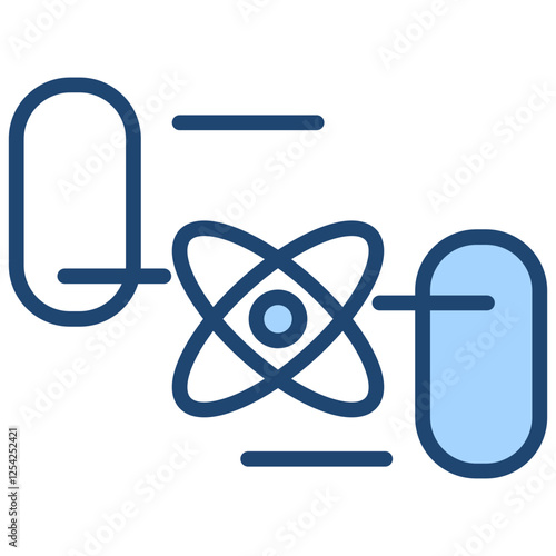 Quantum Teleportation Blue Icon