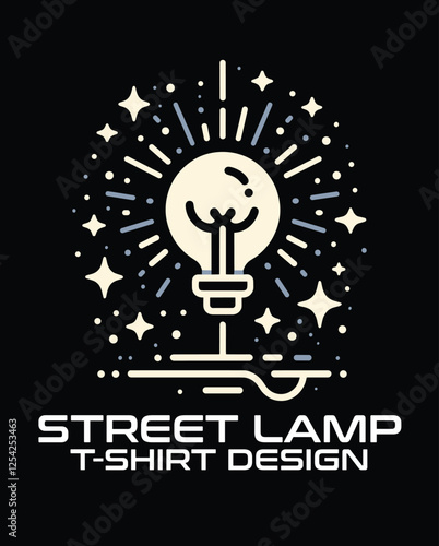 Street Lamp Vector T Shirt Design