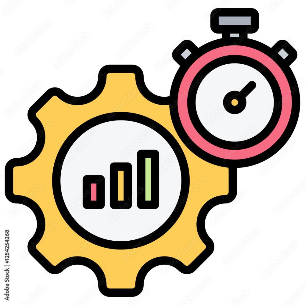 Efficiency Outline Color Icon Efficiency Outline Color Icon