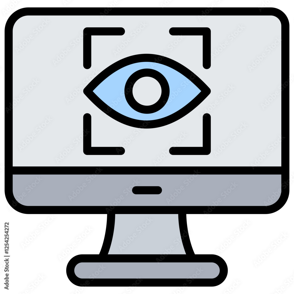 Computer Vision Outline Color Icon Computer Vision Outline Color Icon