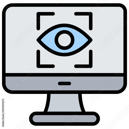 Computer Vision Outline Color Icon