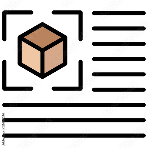 Object Recognition Outline Color Icon