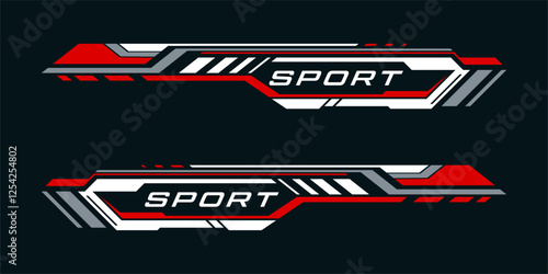 Graphic decal design. sports stripes design for side body and vehicle wrap