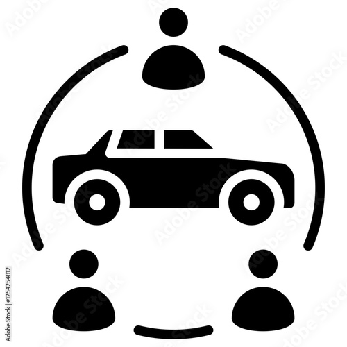 Car Sharing Glyph Icon