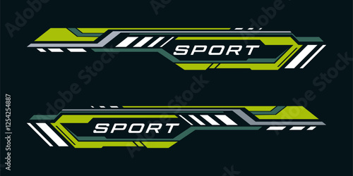 Graphic decal design. sports stripes design for side body and vehicle wrap