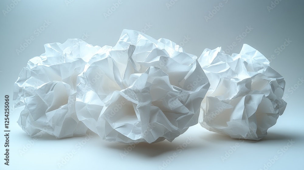 Crumpled paper balls forming a creative sculpture, symbolizing teamwork and innovation. Crumpled paper balls forming a creative sculpture, symbolizing teamwork and innovation.