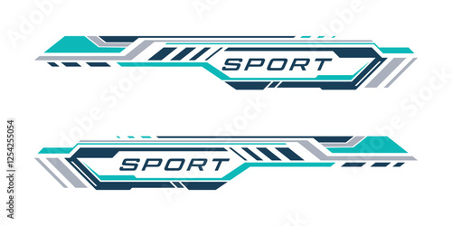Graphic decal design. sports stripes design for side body and vehicle wrap