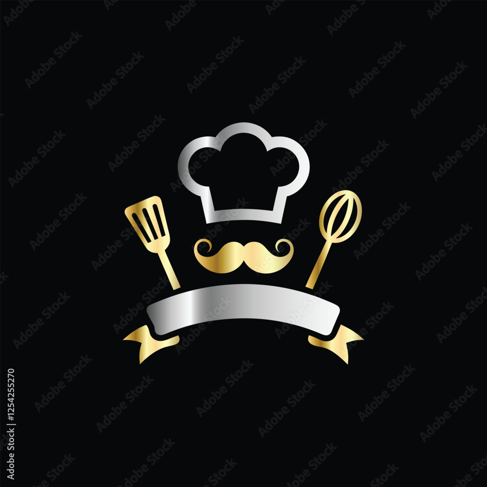 Luxury restaurant emblem with crown, fork and spoon. Vector illustration. Luxury restaurant emblem with crown, fork and spoon. Vector illustration.