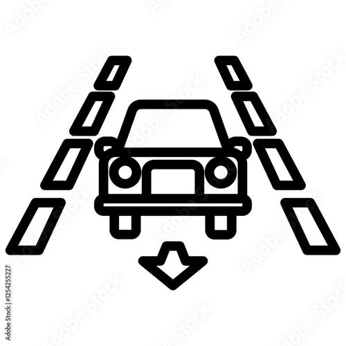 Lane Keeping Outline Icon