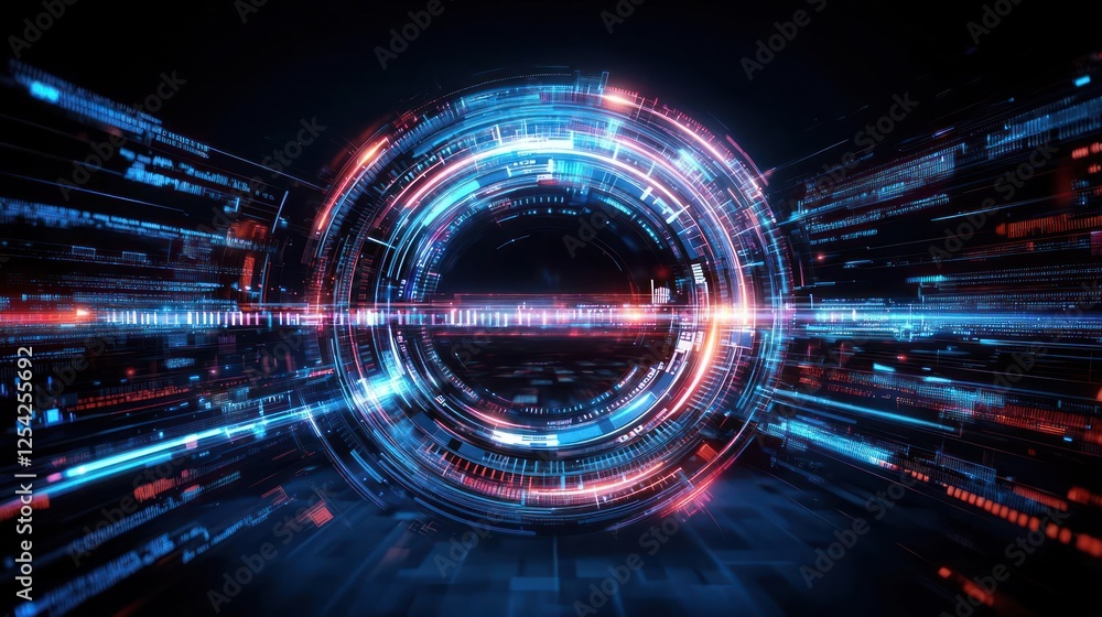 Fototapeta premium Abstract Glowing Circle Digital Art