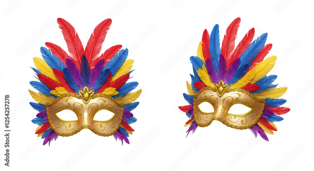 máscara de carnaval ou festa com penas em fundo transparente máscara de carnaval ou festa com penas em fundo transparente