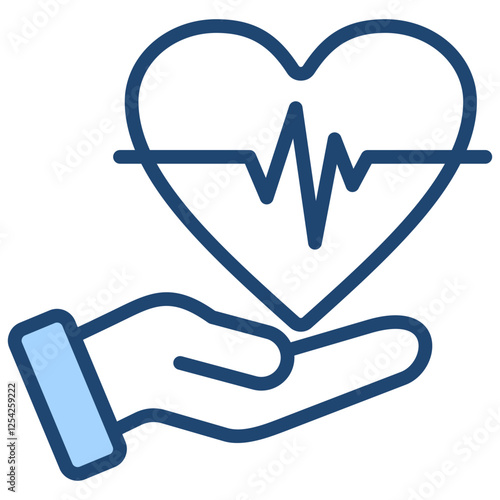 Heart Care Blue Icon