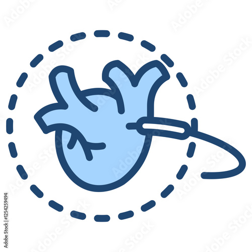 Cardiac Cauterization Blue Icon