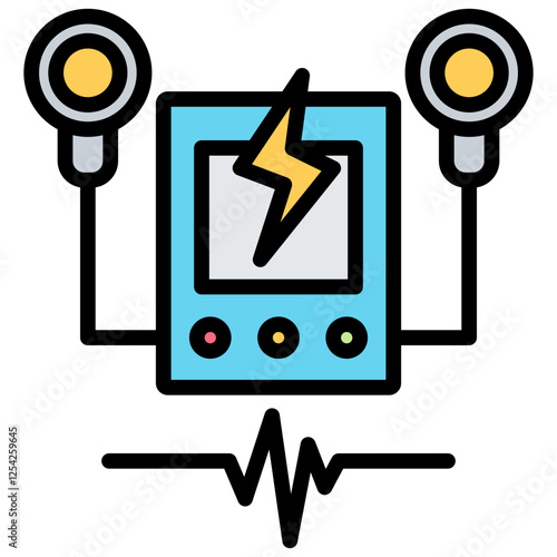 Defibrillator Outline Color Icon