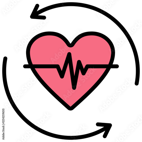 Heart Transplant Outline Color Icon